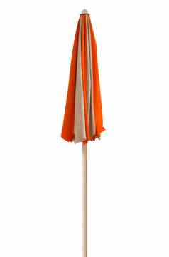 海滩伞关闭orange-white