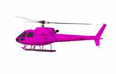 粉红色的直升机孤立的白色