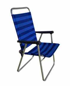 折叠椅子孤立的蓝色的