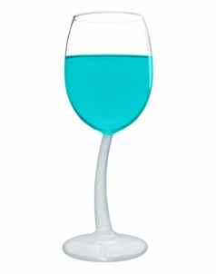 酒玻璃孤立的光蓝色的