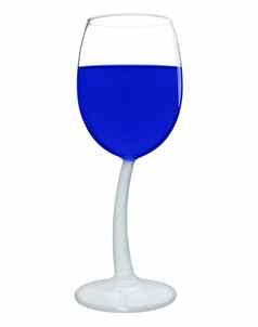 酒玻璃孤立的蓝色的