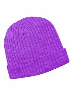 羊毛帽孤立的紫罗兰色的