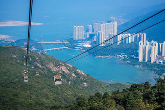 电缆车在香港香港海洋公园