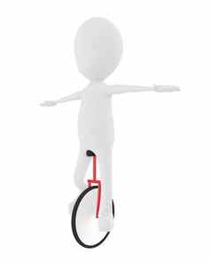 字符平衡骑独轮脚踏车