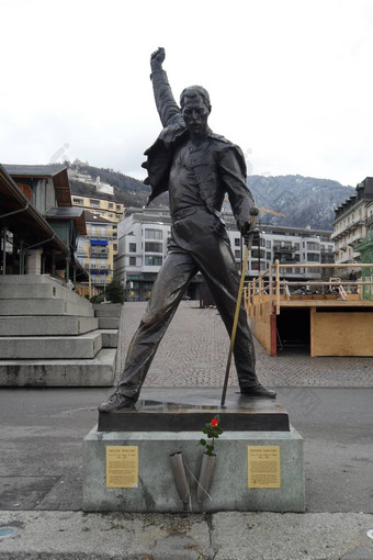 雕像<strong>房地</strong>美汞主唱女王蒙特勒瑞士美丽的小小镇日内瓦湖