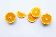 新鲜的橙色柑橘类水果孤立的白色