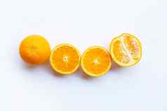 高维生素新鲜的橙色柑橘类水果白色
