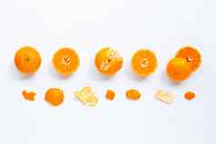 新鲜的橙色柑橘类水果孤立的白色背景