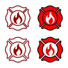火部门徽章标志模板插图设计向量每股收益