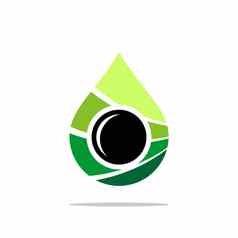 绿色滴眼睛标志模板插图设计插图设计向量每股收益