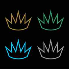 集色彩斑斓的皇冠行标志模板插图设计向量每股收益