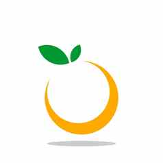 橙色水果向量标志模板插图设计插图设计向量每股收益