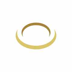 黄金环圆swoosh标志模板插图设计插图设计向量每股收益