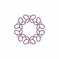 美丽的花蝴蝶框架标志模板插图设计插图设计向量每股收益
