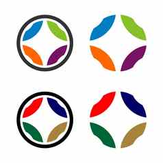 集圆观赏色彩斑斓的标志模板插图设计向量每股收益