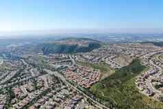 空中视图上中间类社区双峰公园三马科斯