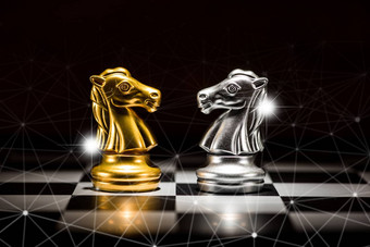 黄金骑士国际象棋面对银骑士国际象棋国际象棋董事会