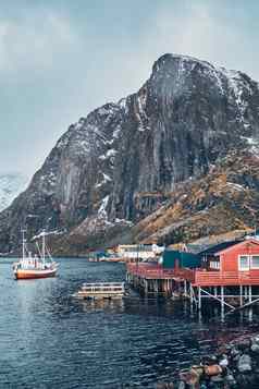 哈姆诺伊钓鱼村罗弗敦群岛岛屿挪威