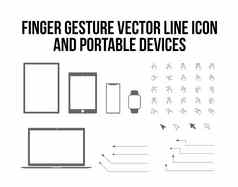 手指手势触摸移动平板电脑移动PC电脑图标集