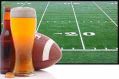 玻璃啤酒美国足球