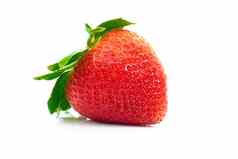 新鲜的红色的草莓白色背景