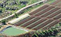 视图十字军战士城堡卡鲁纳盆地水服务灌溉蔬菜文化