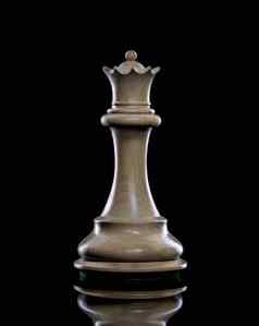 黑色的白色女王国际象棋设置黑暗背景领袖