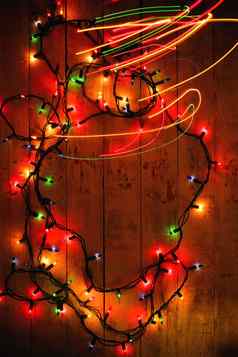圣诞节背景色彩斑斓的灯免费的文本空间