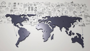 社会网络世界地图手画业务策略