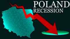 波兰地图箭头经济衰退