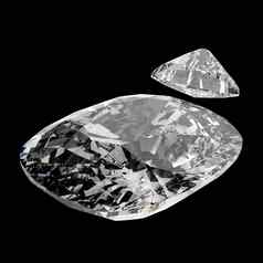 椭圆形减少钻石孤立的黑暗背景