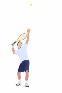 向量插图网球球员