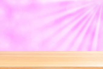 空木表格地板软粉红色的散景灯梁发光梯度背景木<strong>板材</strong>空粉红色的散景色彩斑斓的光发光粉红色的色彩斑斓的散景灯梯度软横幅广告
