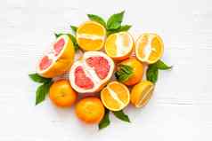 葡萄柚橙色柑橘类集团前视图