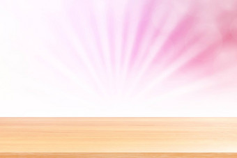 空木表格地板软粉红色的散景灯梁发光梯度背景木<strong>板材</strong>空粉红色的散景色彩斑斓的光发光粉红色的色彩斑斓的散景灯梯度软横幅广告