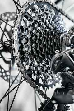 自行车后轮细节齿轮系统