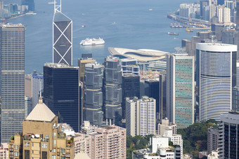 在香港香港中国约令人惊异的视图在香港香港城市维多利亚峰
