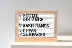 科维德健康卫生的指导方针规则社会距离洗手清洁表面消毒表面手洗保持首页冠状病毒隔离远程工作首页