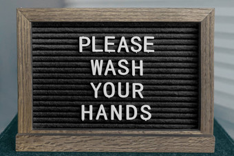 科维德洗手冠状病毒传播预防消息洗手手卫生电晕病毒文本washinghands黑色的董事会标志信洗手