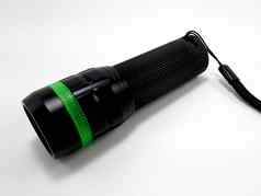 黑色的可移植的光发射二极管手电筒