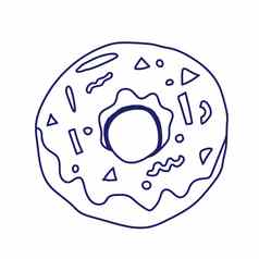 甜甜圈孤立的白色背景插图涂鸦风格行艺术完美的餐厅菜单设计咖啡馆厨房网络网站打印布开胃的食物图像