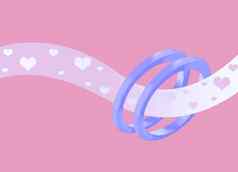 粉红色的白色婚姻婚礼环