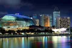 新加坡天际线晚上