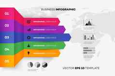 完整的可编辑的业务信息图表向量模板模型业务宣传册演讲设计