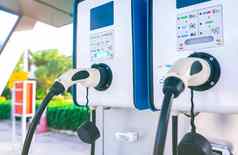 电车充电站负责电池插头车辆电引擎充电器清洁能源充电点车停车很多替代能源未来运输技术