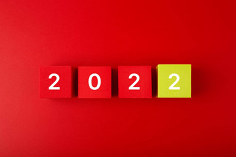 数字红色的背景快乐一年业务风格概念