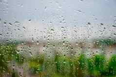 雨滴窗口玻璃窗口听雨