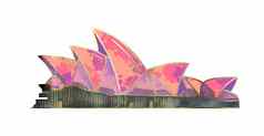 插图彩色的画澳大利亚象征淡紫色白色孤立的背景
