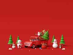 快乐圣诞节快乐一年圣诞节庆祝活动背景圣诞节卡车圣诞老人老人呈现