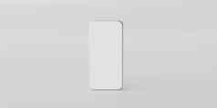 最小的空屏幕智能手机模型白色背景呈现
